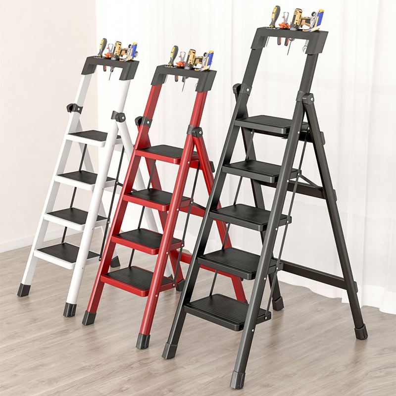 Commercial Kitchen Warehouse - Modern Portable 3-Step Folding Metal Stool