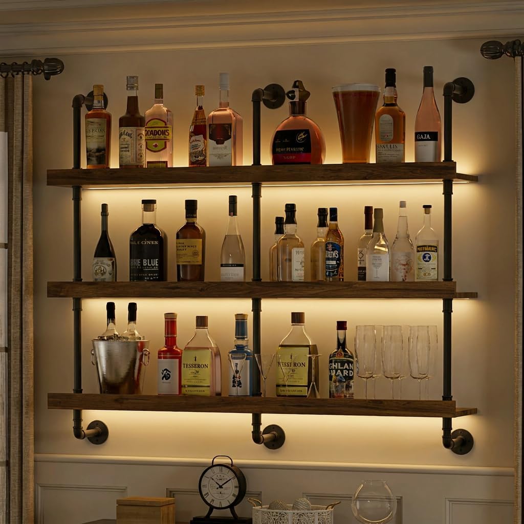 Commercial Kitchen Rack - Wall Mounted Wine Rack With LED