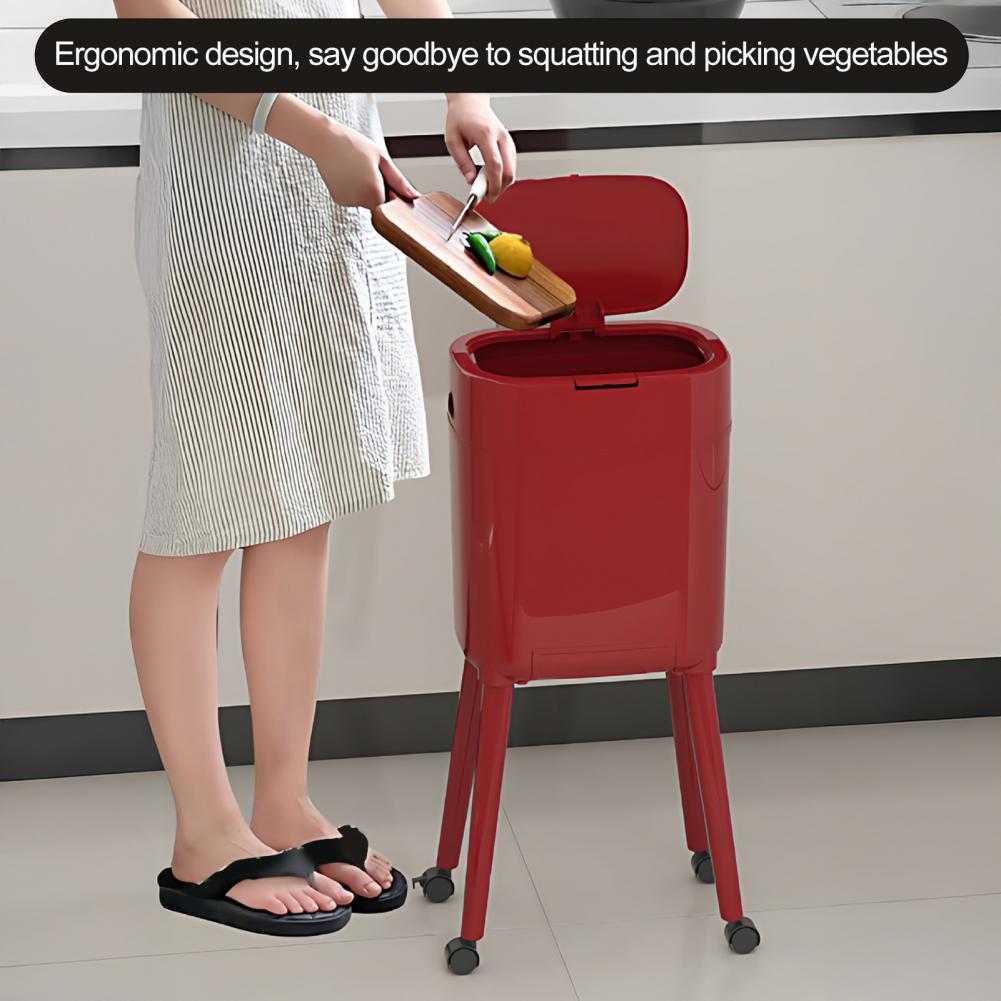 Commercial Kitchen On Wheels - Kitchen Trash with Wheels Press Top