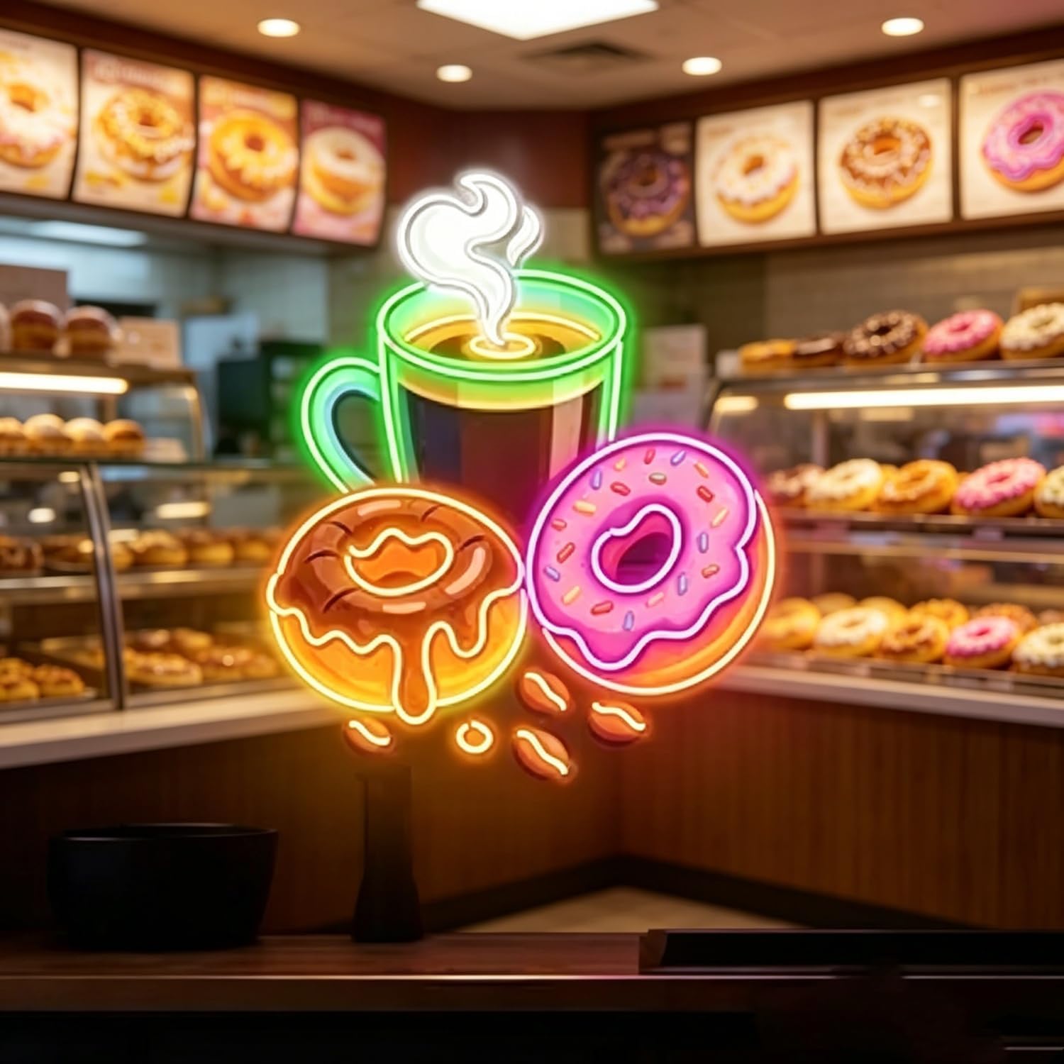 Donuts LED Neon Sign USB Power - огляд і ціна Commercial Kitchen Walls