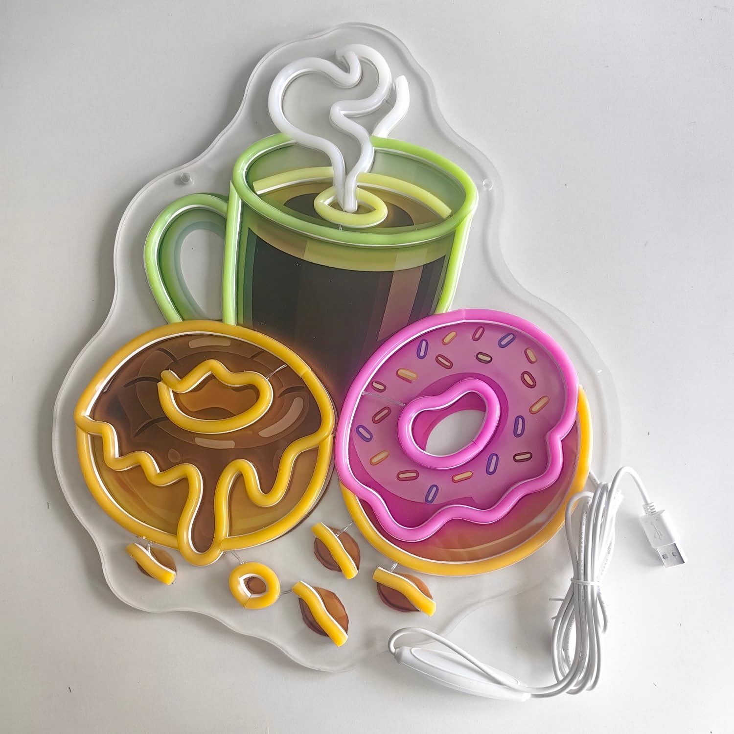 Donuts LED Neon Sign USB Power - огляд і ціна Commercial Kitchen Walls