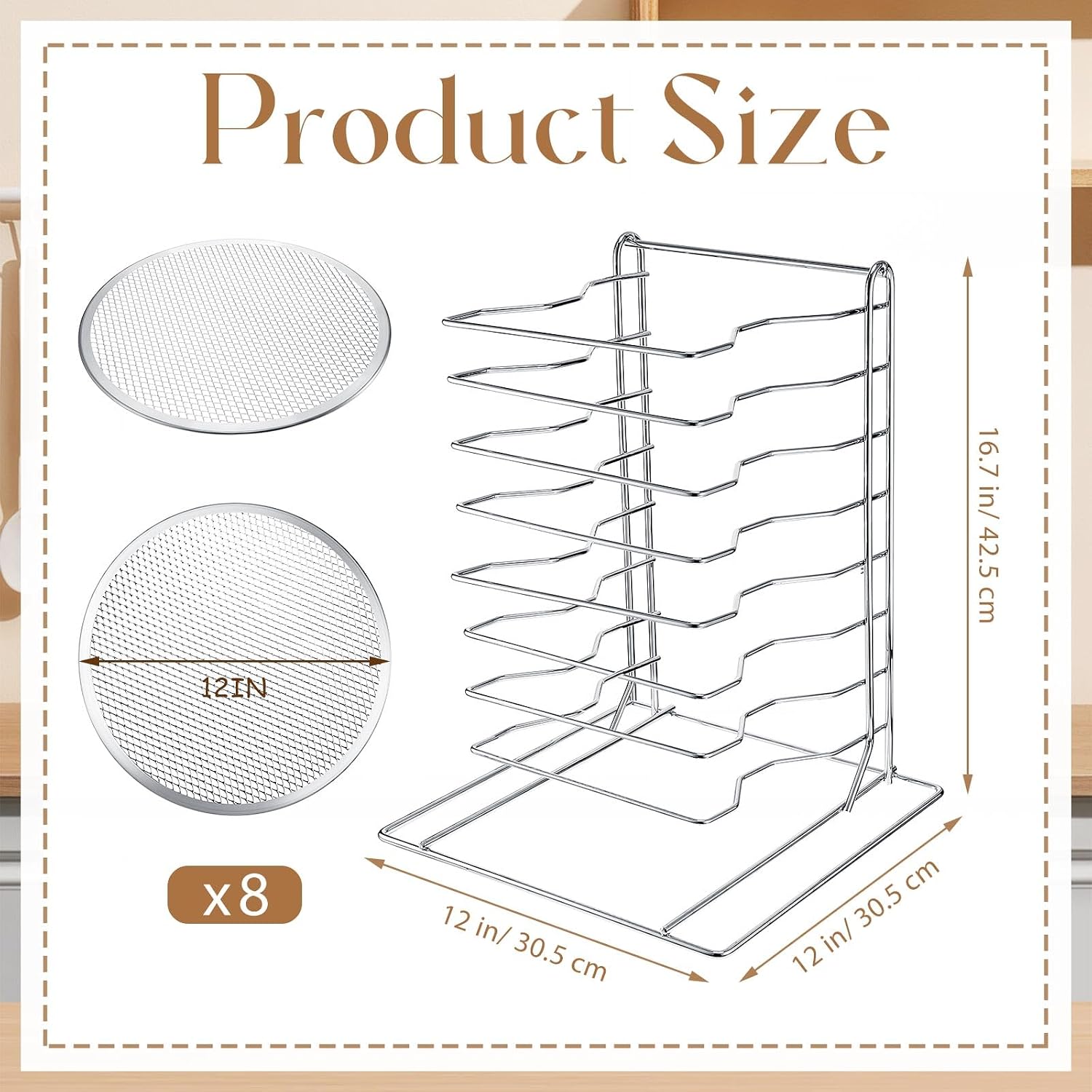 Pizza Rack 8 Tiered Stand With - огляд і ціна Commercial Kitchen Rack