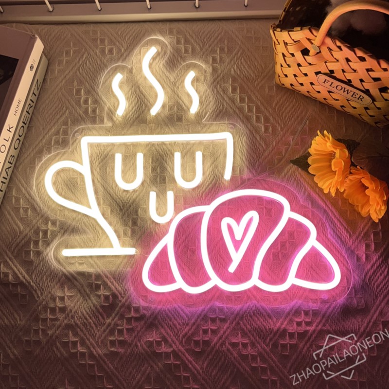 Coffee Bread Neon Sign Croissa - огляд і ціна Commercial Kitchen Walls