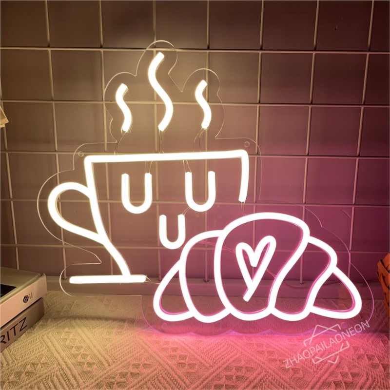 Coffee Bread Neon Sign Croissa - огляд і ціна Commercial Kitchen Walls