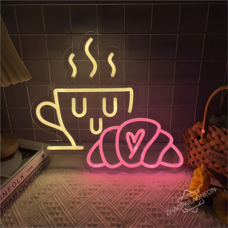 Coffee Bread Neon Sign Croissa - огляд і ціна Commercial Kitchen Walls