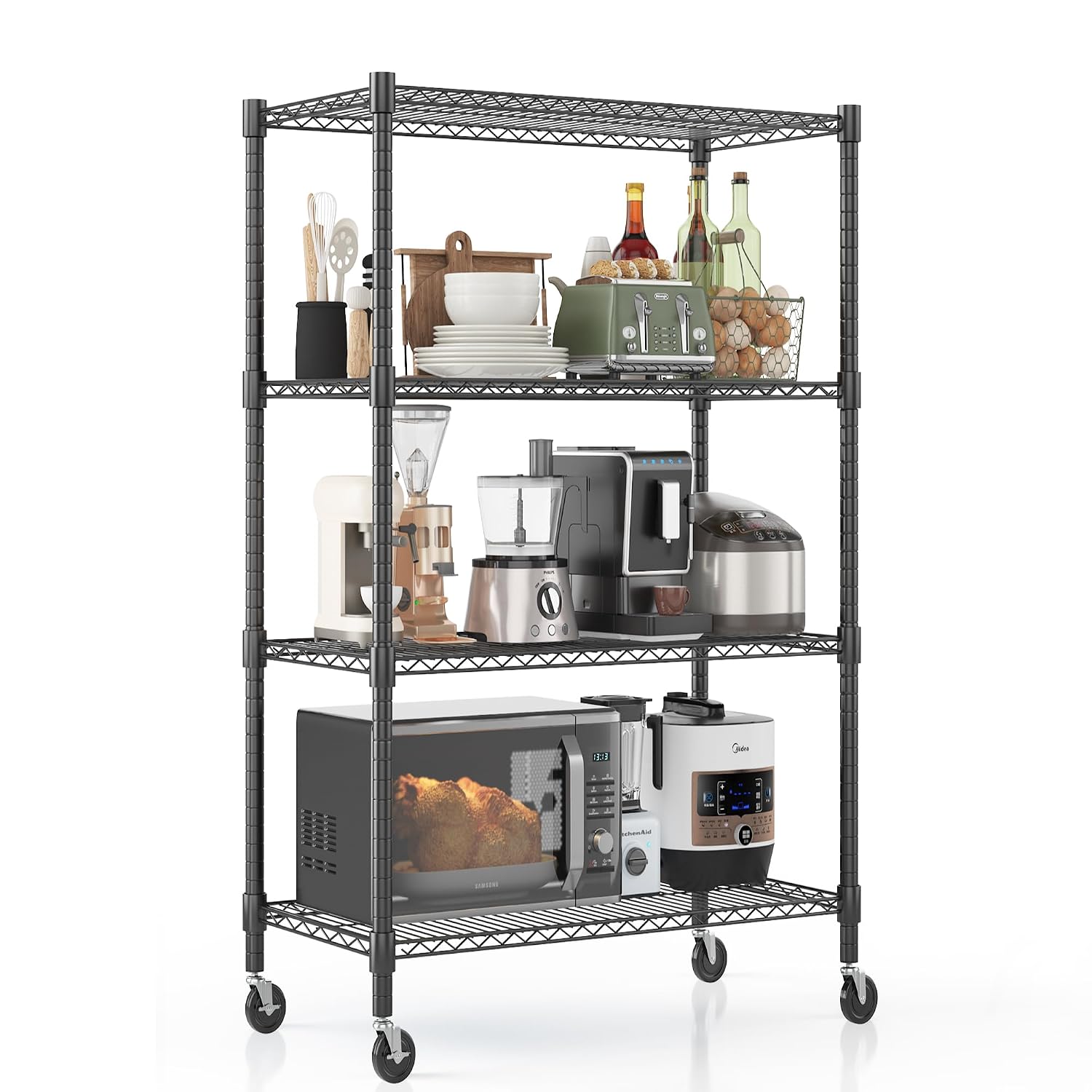 Metal Storage Shelves 4 Tier A - огляд і ціна Commercial Kitchen On Wheels