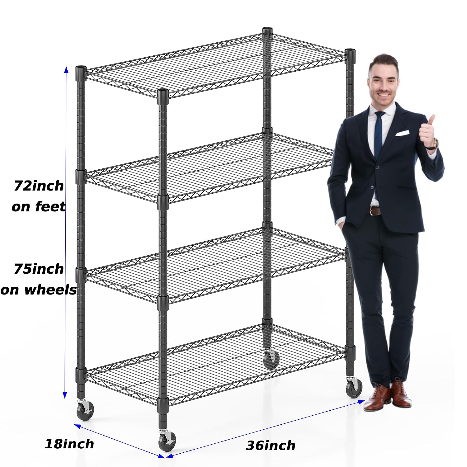Metal Storage Shelves 4 Tier A - огляд і ціна Commercial Kitchen On Wheels