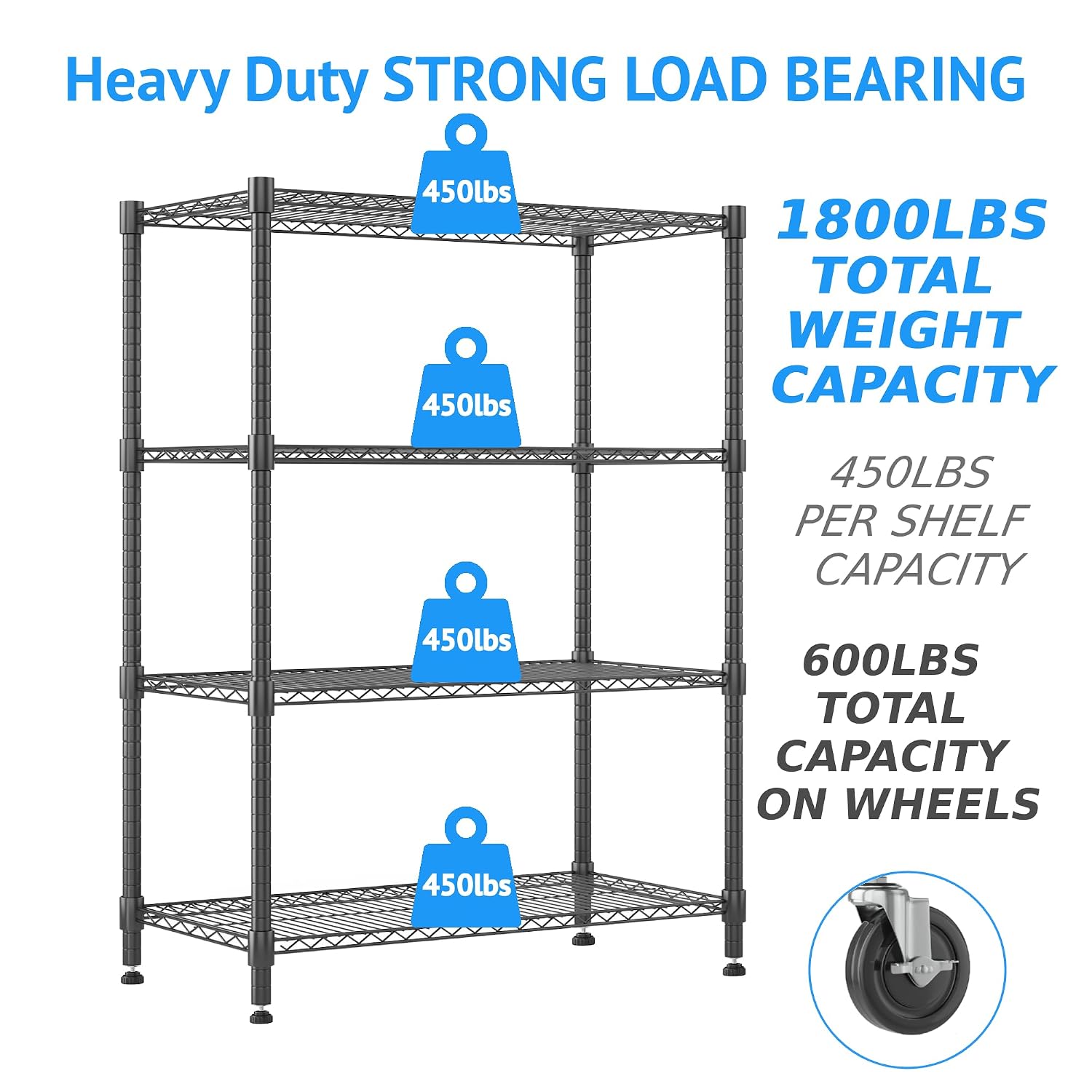 Metal Storage Shelves 4 Tier A - огляд і ціна Commercial Kitchen On Wheels