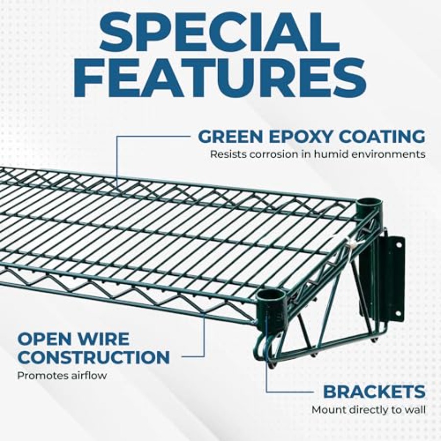48x14 Epoxy-Coated Green Wire  - огляд і ціна Commercial Kitchen Walls