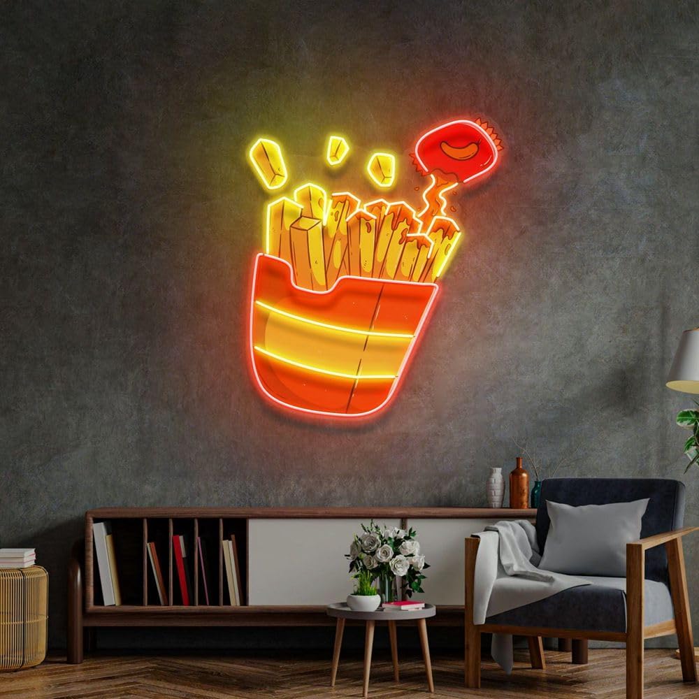 Custom French Fries Neon Sign  - огляд і ціна Commercial Kitchen Walls