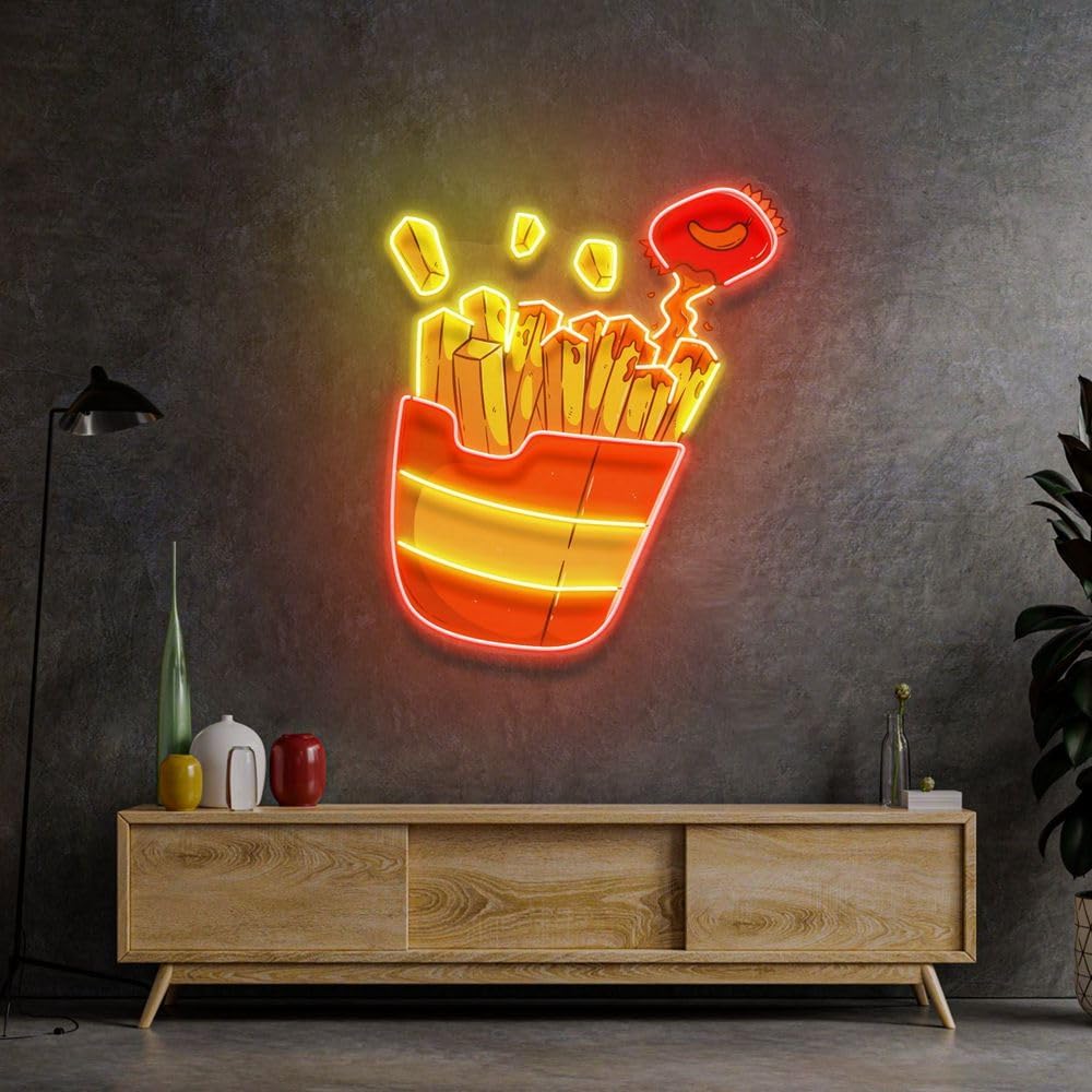 Custom French Fries Neon Sign  - огляд і ціна Commercial Kitchen Walls