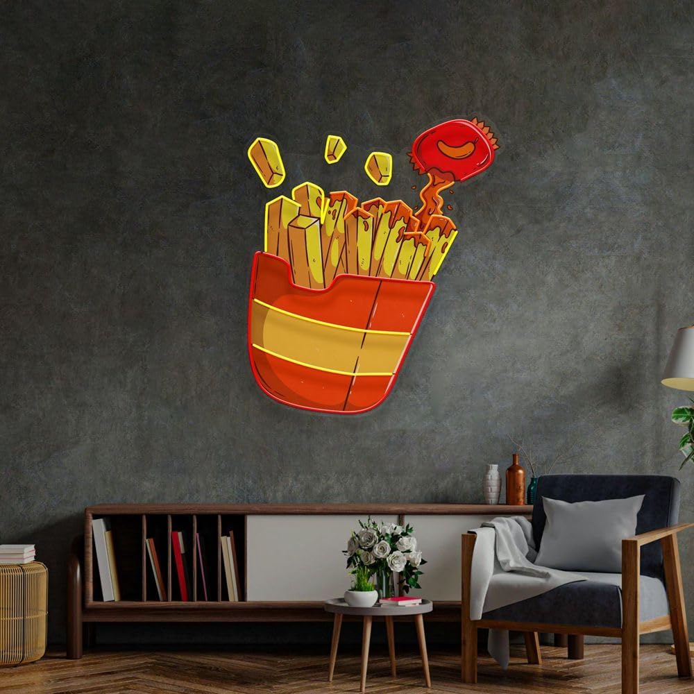 Custom French Fries Neon Sign  - огляд і ціна Commercial Kitchen Walls