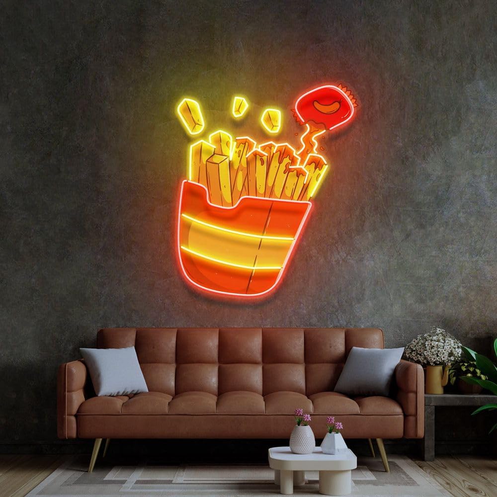 Custom French Fries Neon Sign  - огляд і ціна Commercial Kitchen Walls