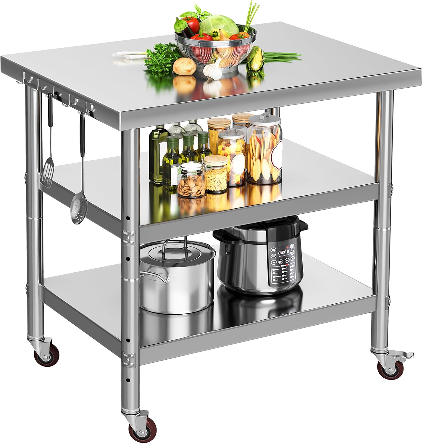 Stainless Steel Food Prep Tabl - огляд і ціна Commercial Kitchen On Wheels