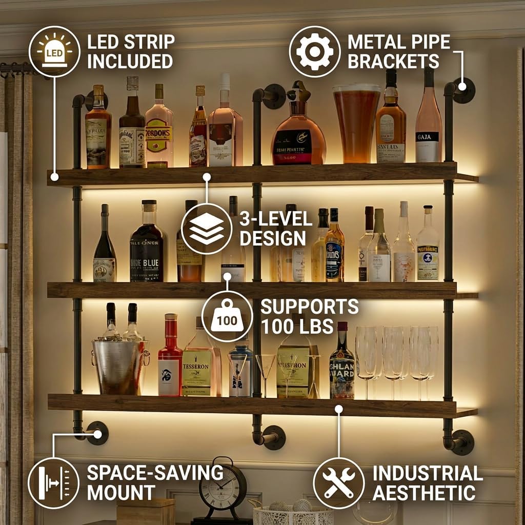 Wall Mounted Wine Rack With LE - огляд і ціна Commercial Kitchen Rack
