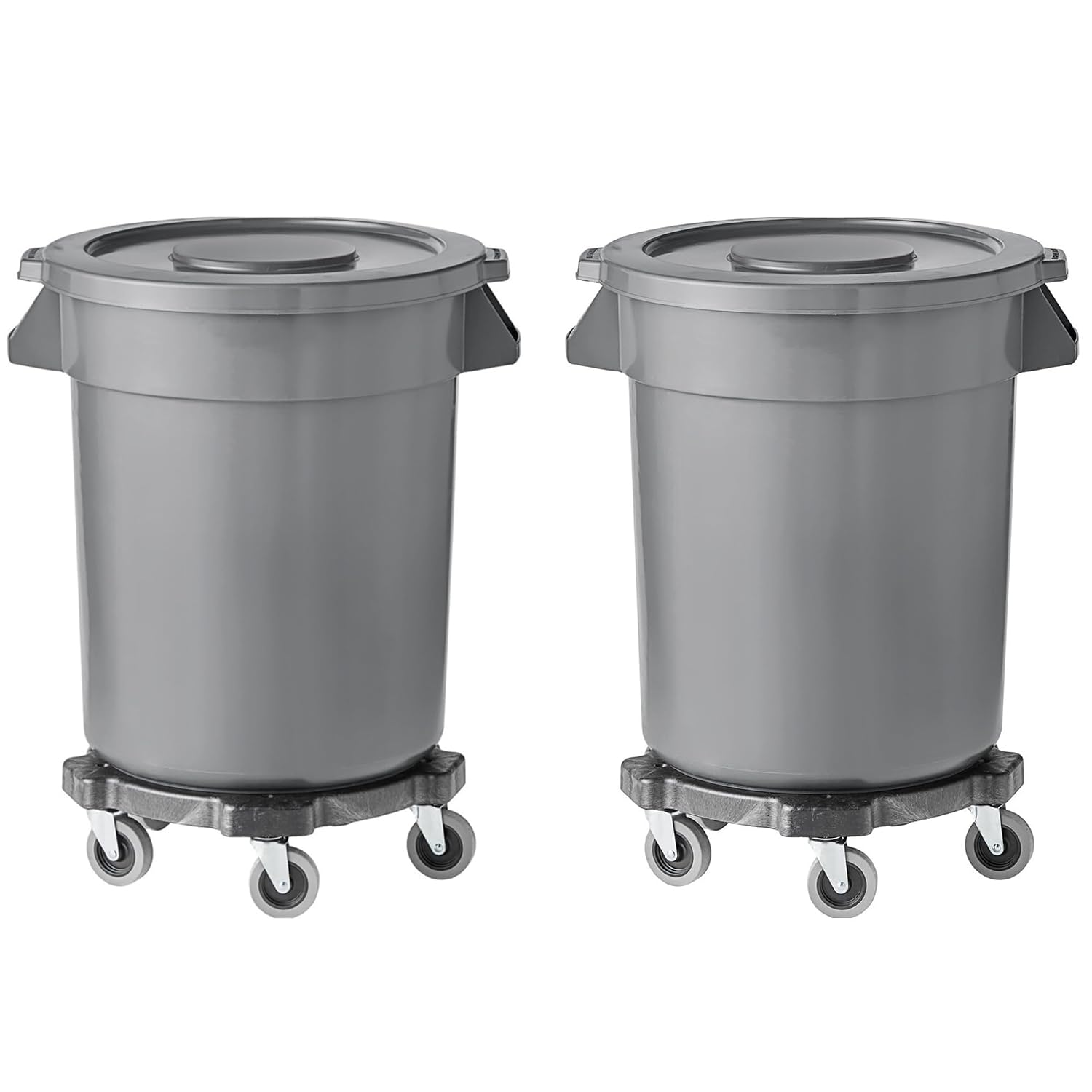 2 Pack 32 Gallon Gray Round Co - огляд і ціна Commercial Kitchen Garbage Can