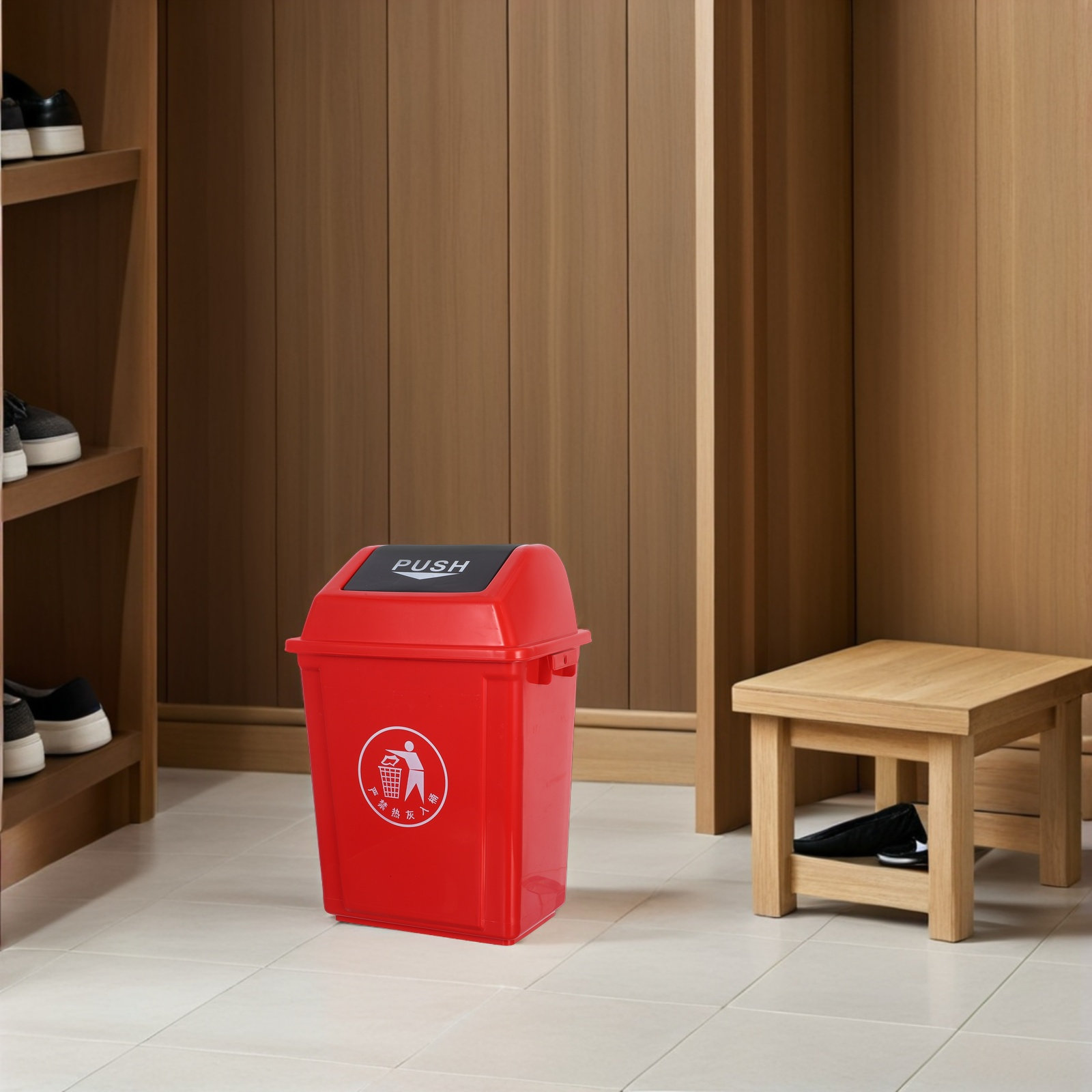 Swing Top Trash Can Red 10L Pl - огляд і ціна Commercial Kitchen Garbage Can